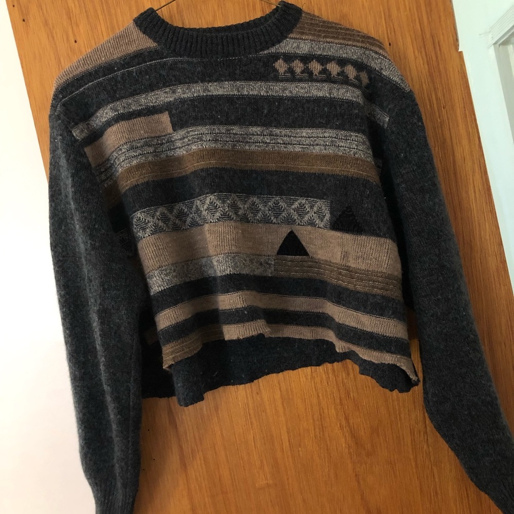 TisSaia Womens Abstract Sweater Size XL Gray